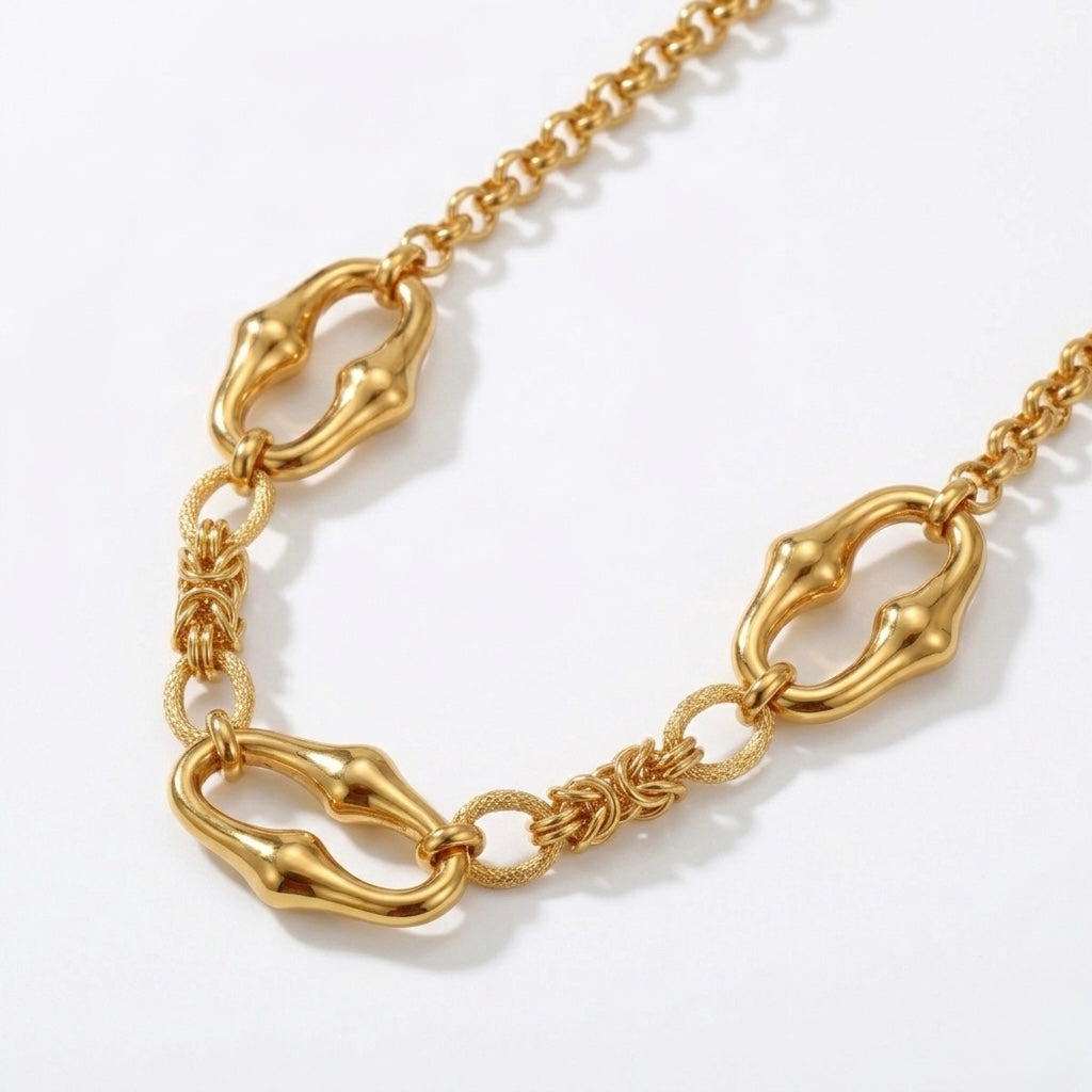 Sculpted Link Statement Necklace