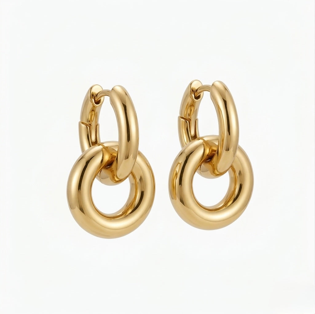Double Link Drop Earrings